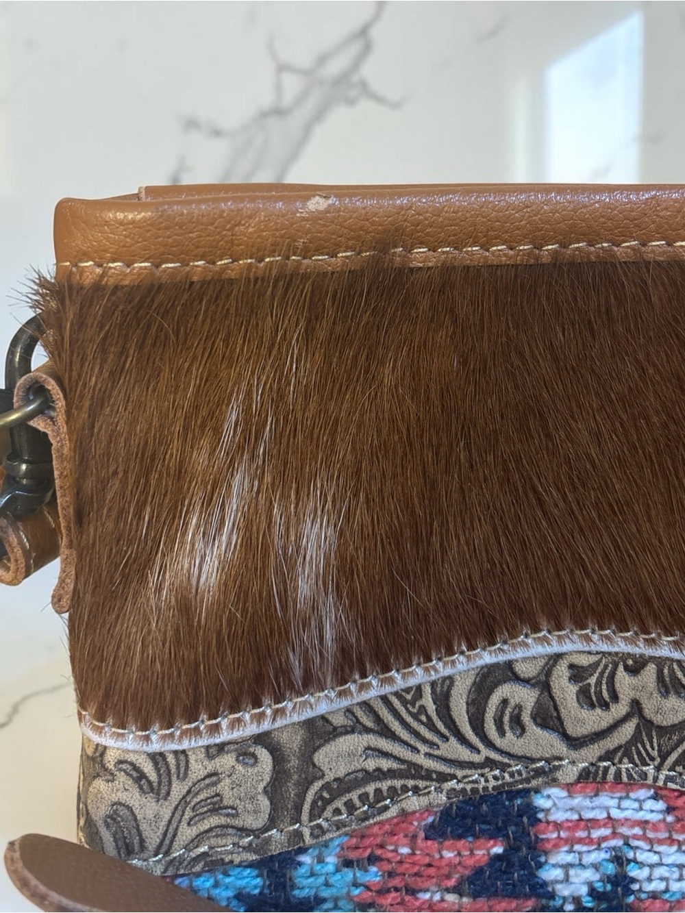 Brown Turquoise Myra Southwestern Crossbody Bag - Picture 3 of 3